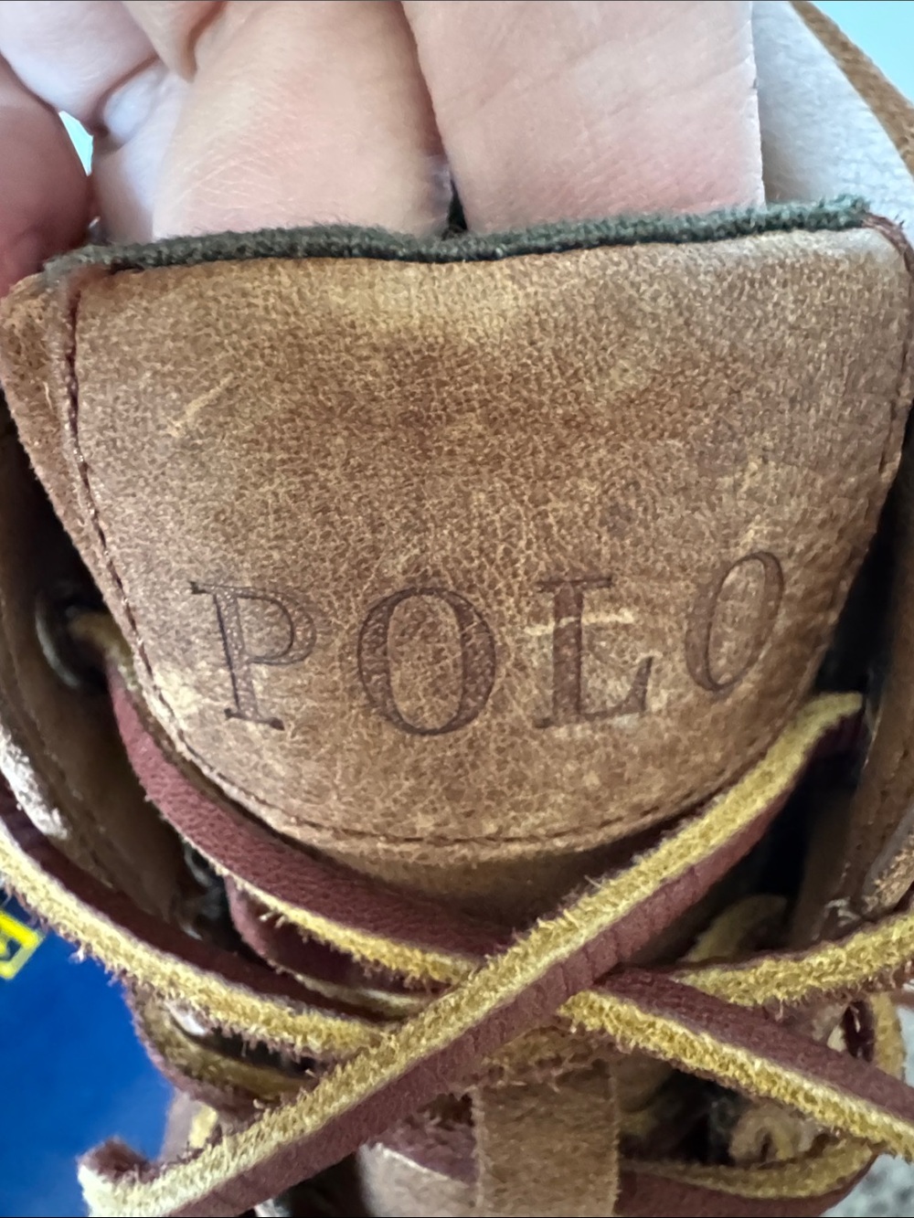 Polo by Ralph Lauren Tedd Brown Leather High-Tops with Cream Sole NEVER WORN - Picture 10 of 11